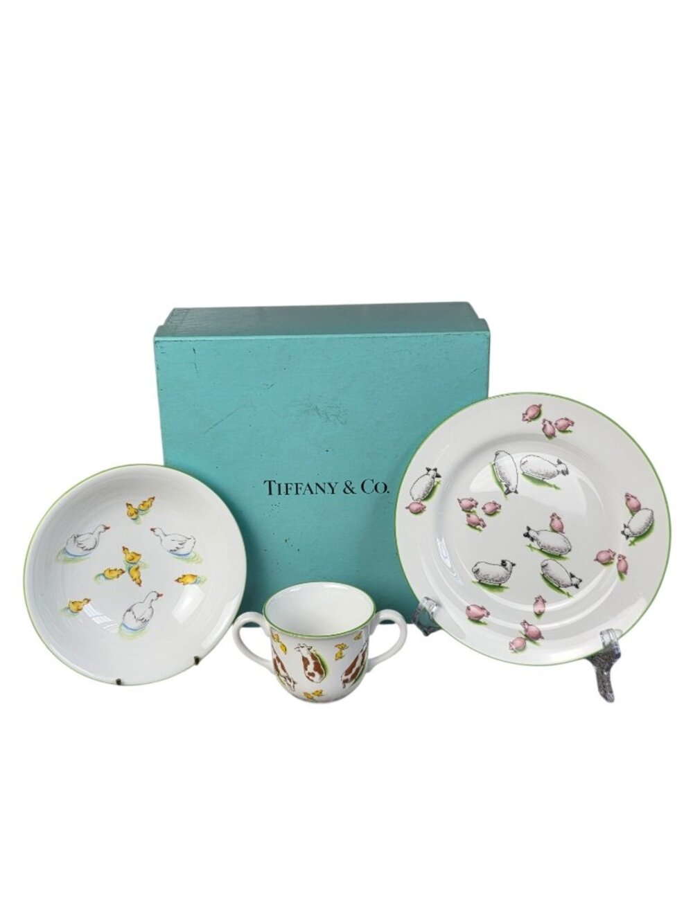 Tiffany & Co. Mug, Plate & Bowl Fram Animal Print Design Dinnerware 3-Piece Set